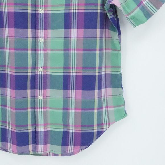 Ralph Lauren Shirt Mens Large Multicolor Plaid Classic Fit Short Sleeve Preppy - Picture 6 of 16